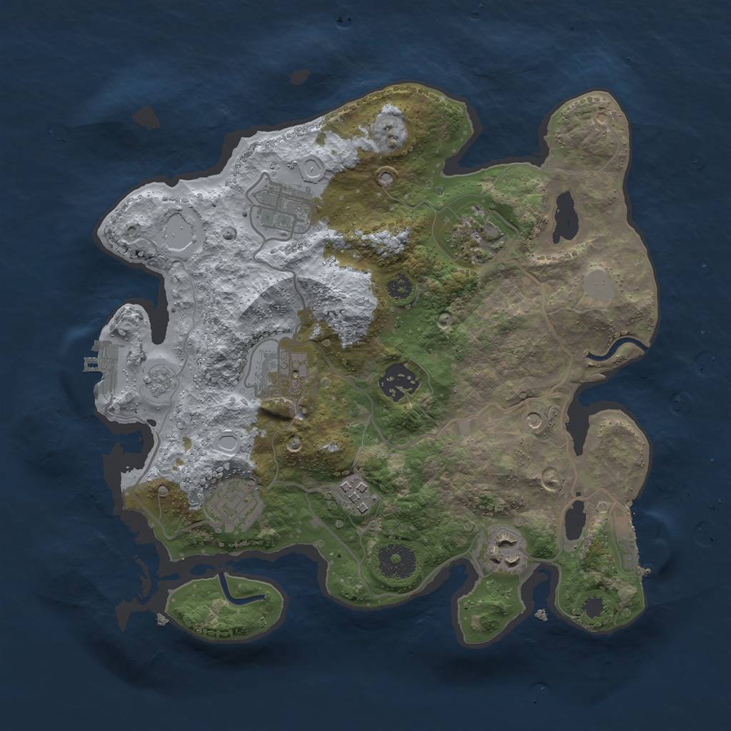 Rust Map: Procedural Map, Size: 3000, Seed: 1673482130, 14 Monuments
