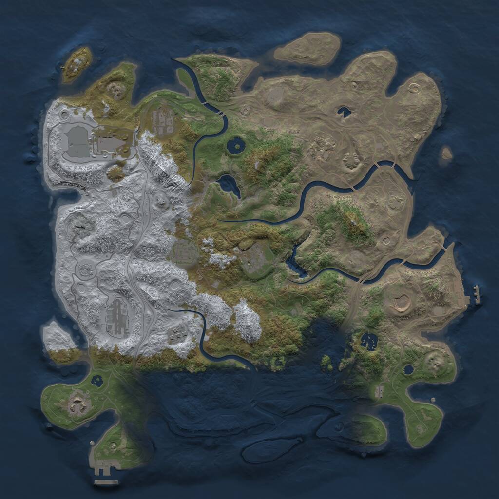 Rust Map: Procedural Map, Size: 4250, Seed: 1408, 16 Monuments