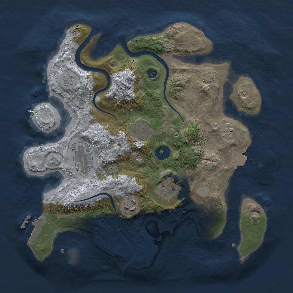 Rust Map: Procedural Map, Size: 3000, Seed: 727227404, 10 Monuments