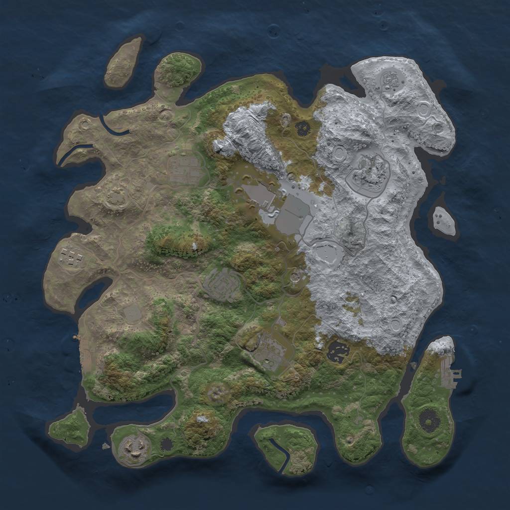 Rust Map: Procedural Map, Size: 3500, Seed: 481580298, 16 Monuments