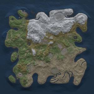 Thumbnail Rust Map: Procedural Map, Size: 3701, Seed: 1, 17 Monuments