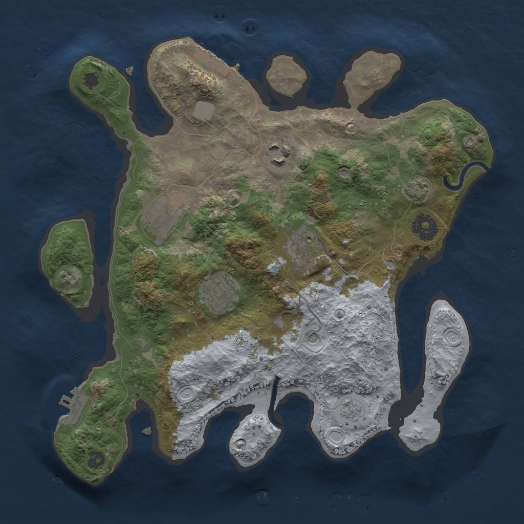 Rust Map: Procedural Map, Size: 3000, Seed: 52600413, 11 Monuments
