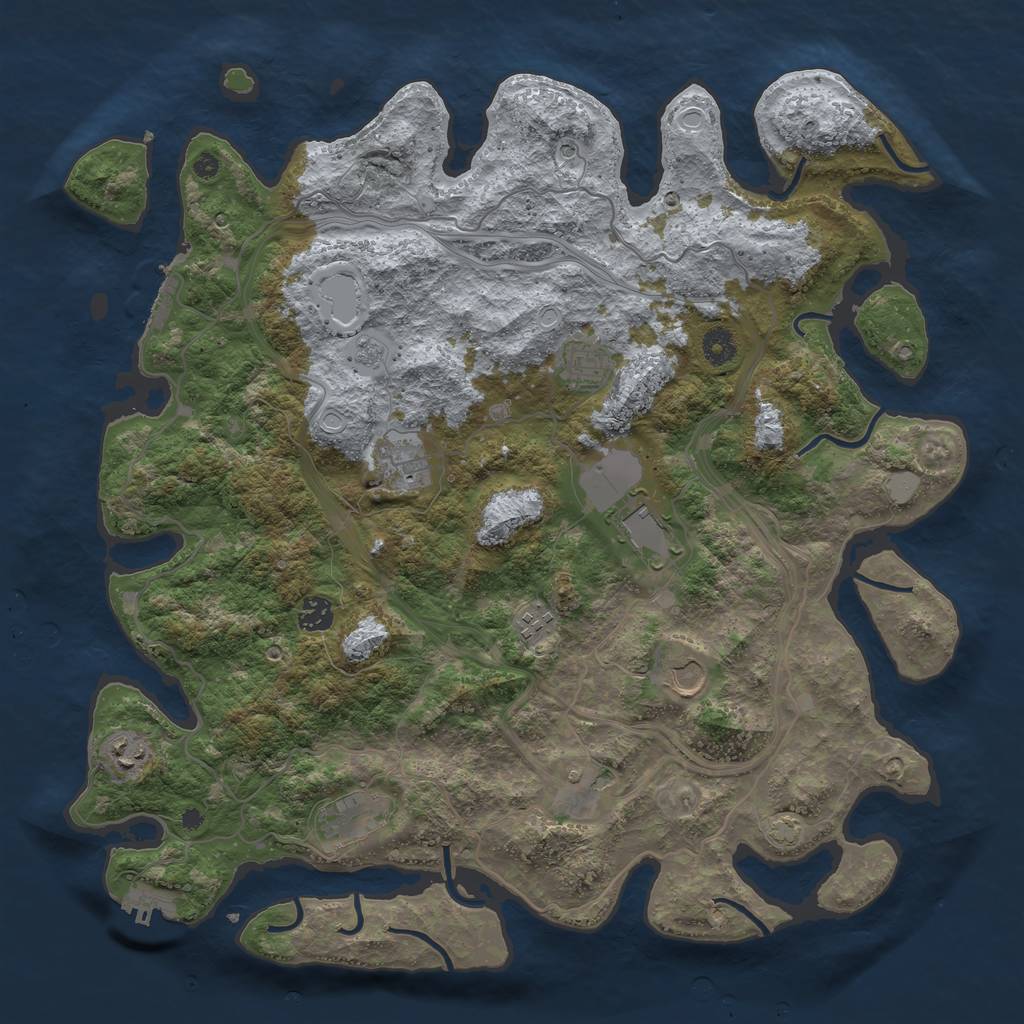 Rust Map: Procedural Map, Size: 4250, Seed: 22511, 16 Monuments