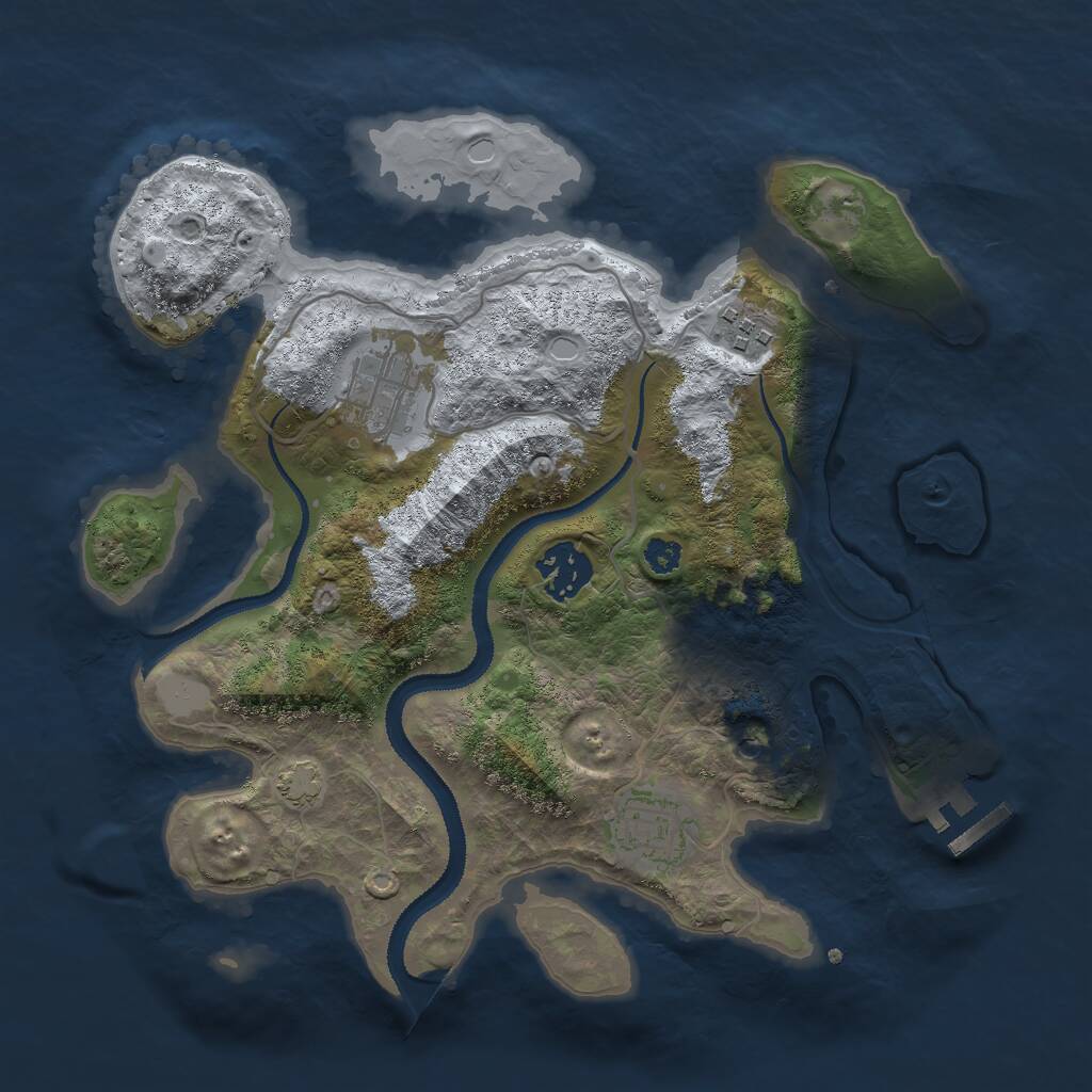 Rust Map: Procedural Map, Size: 3000, Seed: 1169609984, 8 Monuments