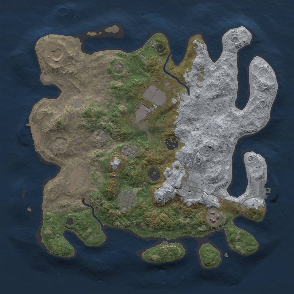 Rust Map: Procedural Map, Size: 3500, Seed: 11353806, 15 Monuments