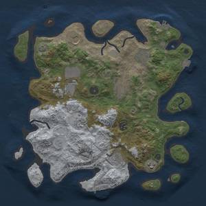 Thumbnail Rust Map: Procedural Map, Size: 3500, Seed: 390911602, 15 Monuments