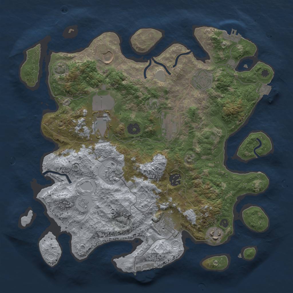 Rust Map: Procedural Map, Size: 3500, Seed: 390911602, 15 Monuments