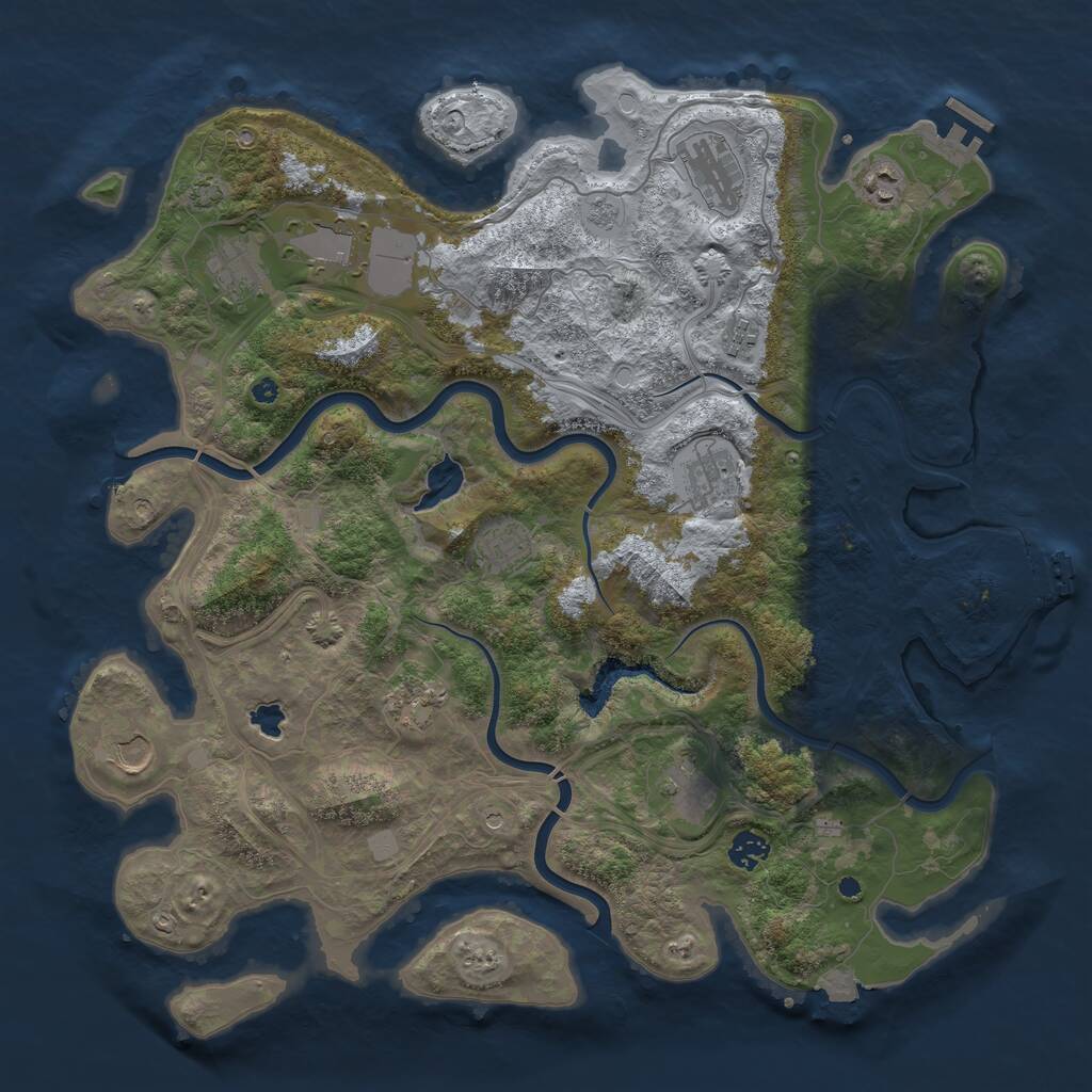 Rust Map: Procedural Map, Size: 4250, Seed: 2021668905, 17 Monuments