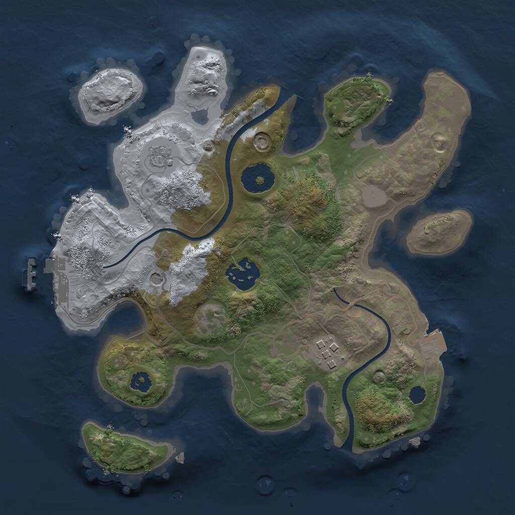 Rust Map: Procedural Map, Size: 2500, Seed: 1984721141, 6 Monuments