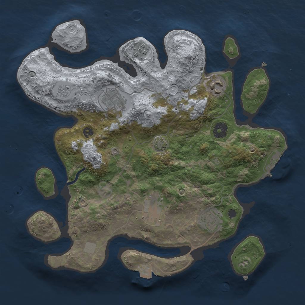 Rust Map: Procedural Map, Size: 3000, Seed: 1562066660, 11 Monuments