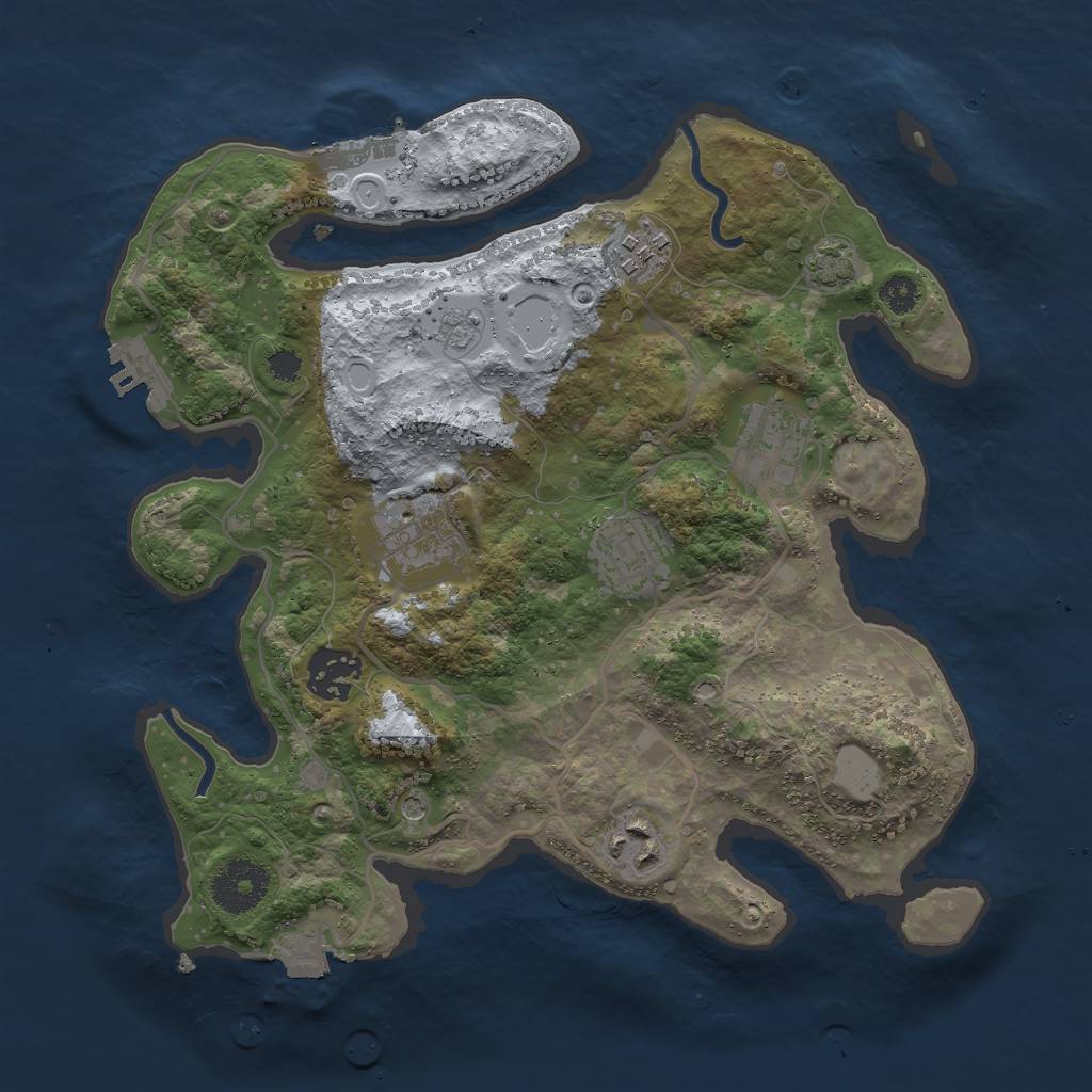 Rust Map: Procedural Map, Size: 3000, Seed: 1506125477, 14 Monuments