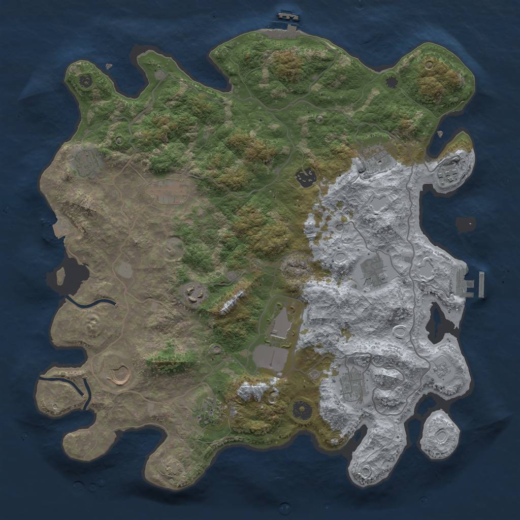 Rust Map: Procedural Map, Size: 4000, Seed: 292727292, 19 Monuments