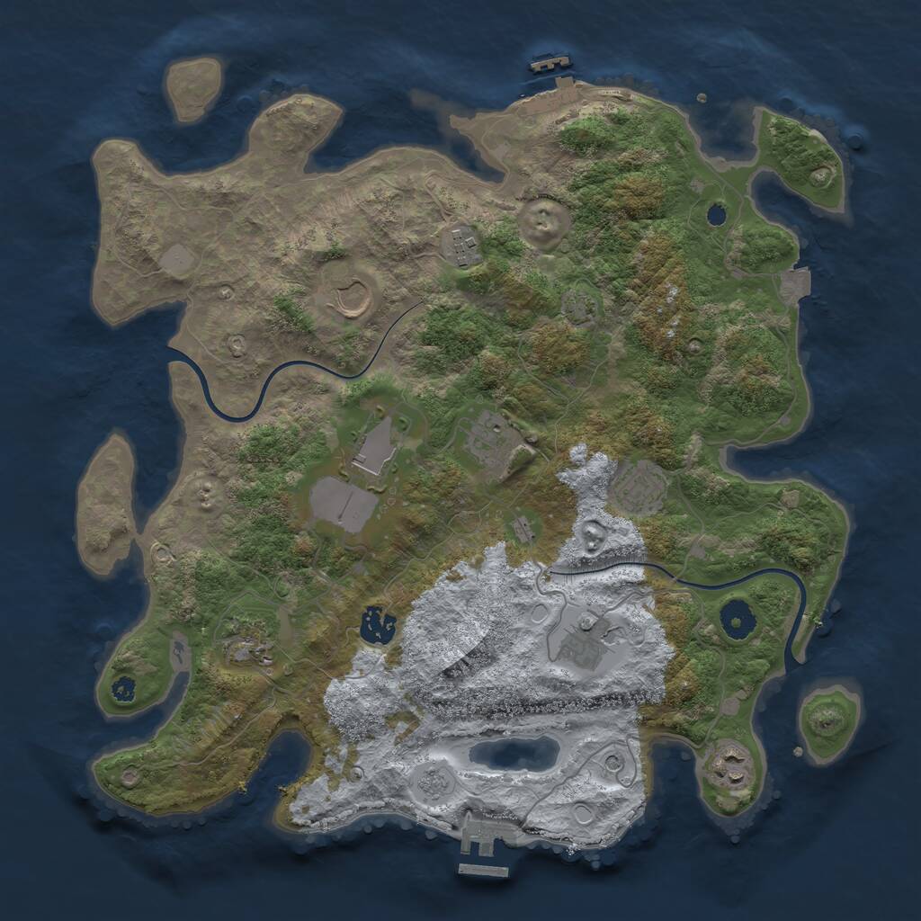 Rust Map: Procedural Map, Size: 3750, Seed: 19572, 15 Monuments