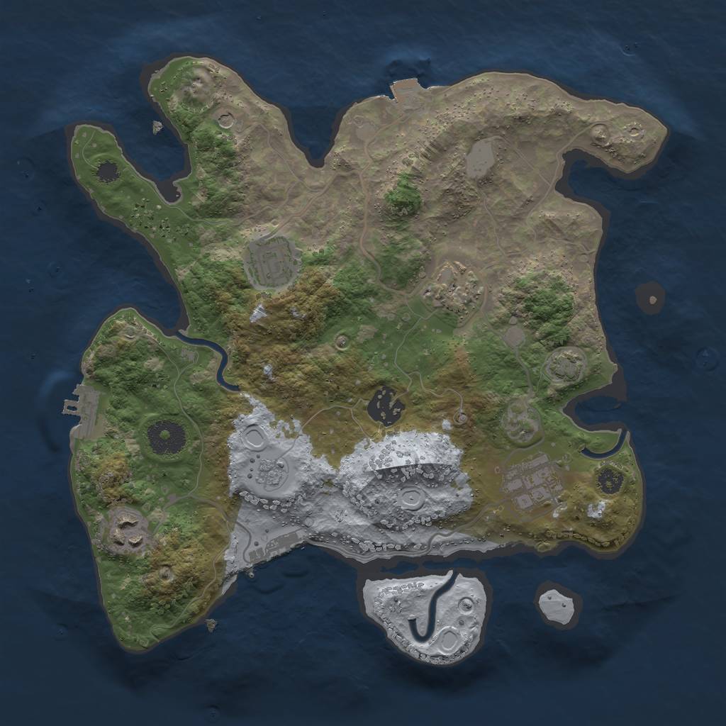 Rust Map: Procedural Map, Size: 3000, Seed: 1354654833, 13 Monuments