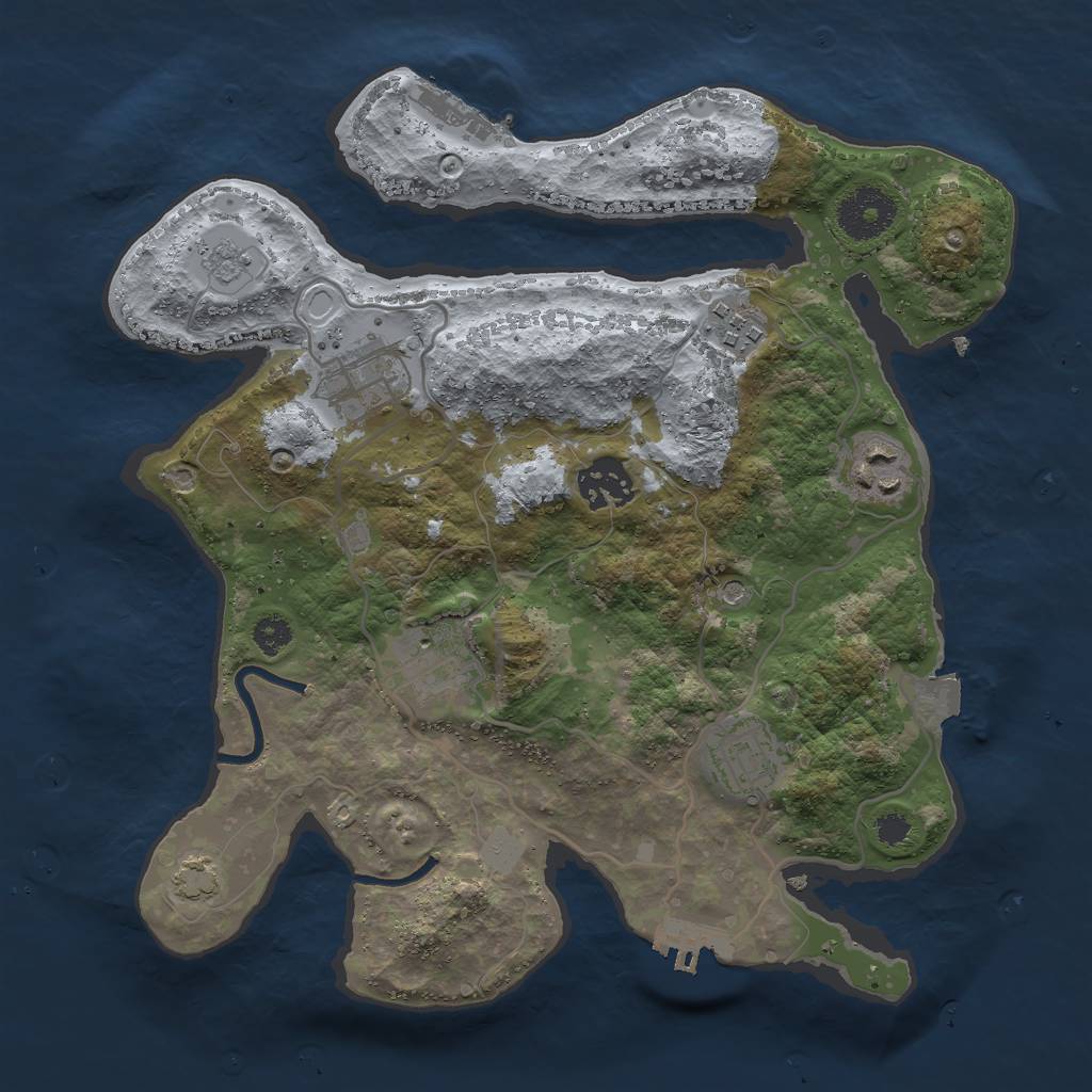 Rust Map: Procedural Map, Size: 3000, Seed: 995963216, 14 Monuments