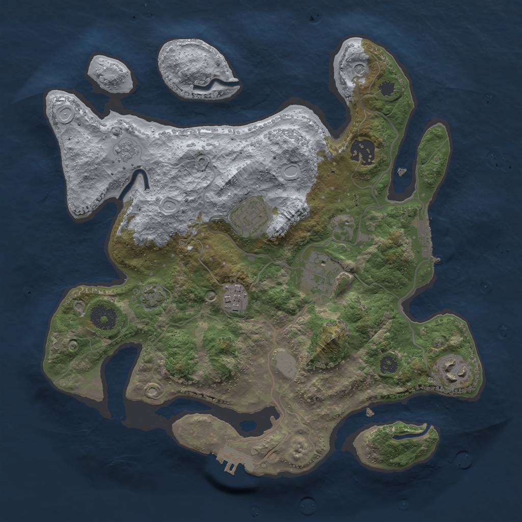 Rust Map: Procedural Map, Size: 3000, Seed: 845267192, 13 Monuments
