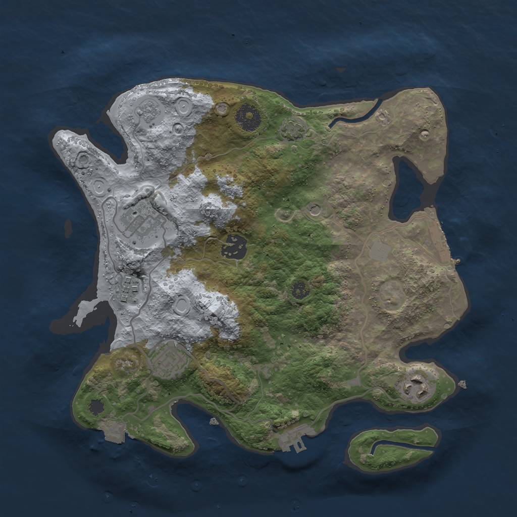 Rust Map: Procedural Map, Size: 3000, Seed: 435405562, 13 Monuments