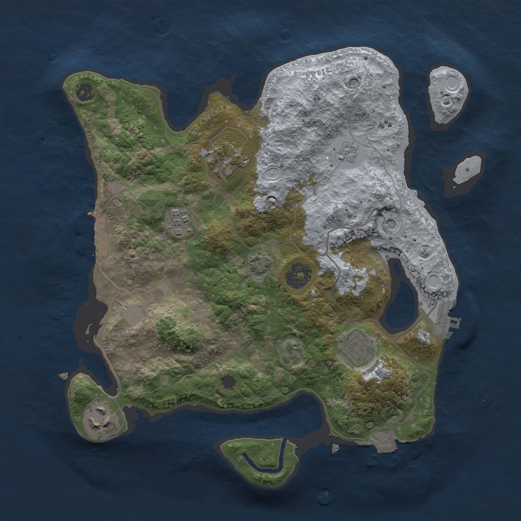 Rust Map: Procedural Map, Size: 3000, Seed: 1871050574, 12 Monuments