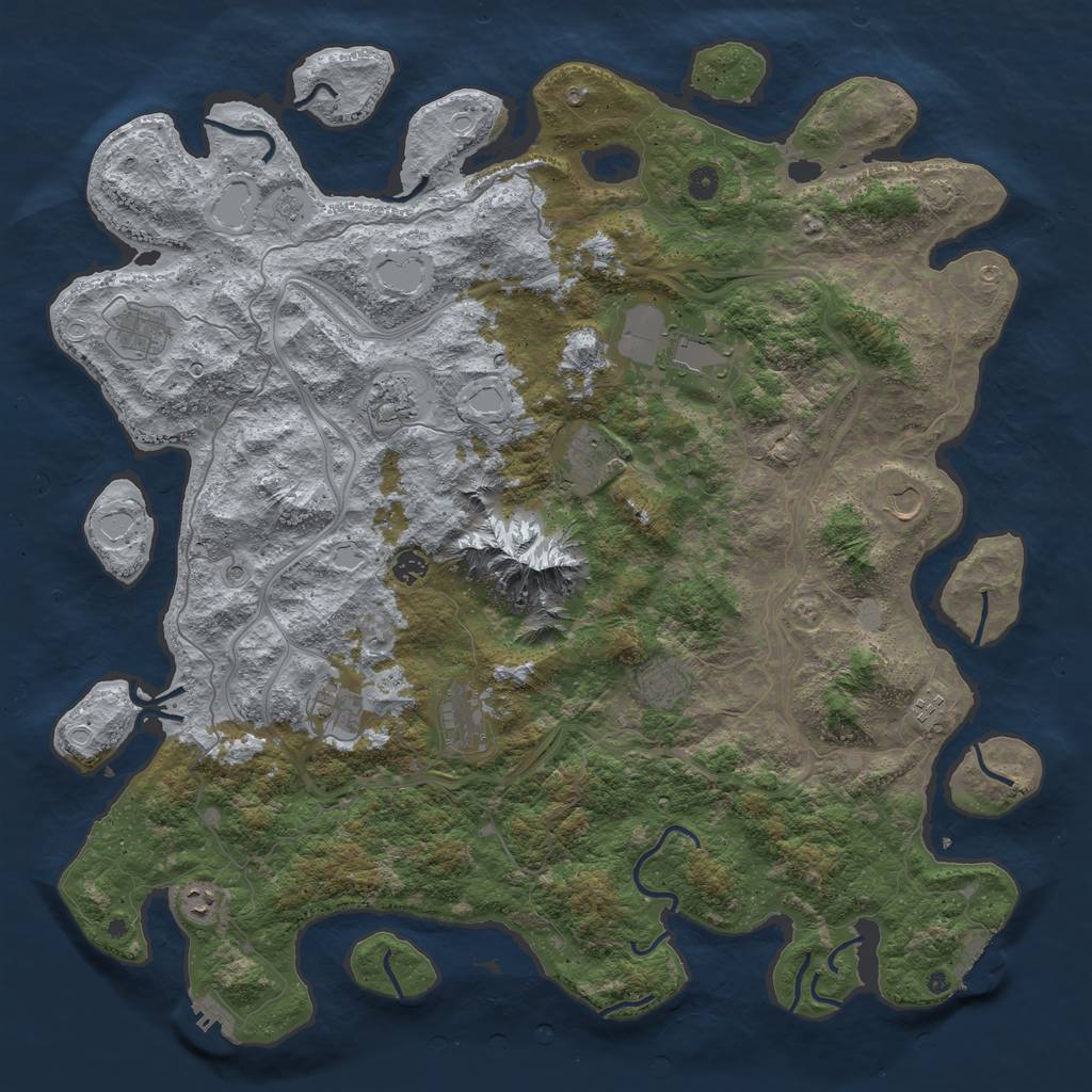 Rust Map: Procedural Map, Size: 5000, Seed: 13061974, 19 Monuments