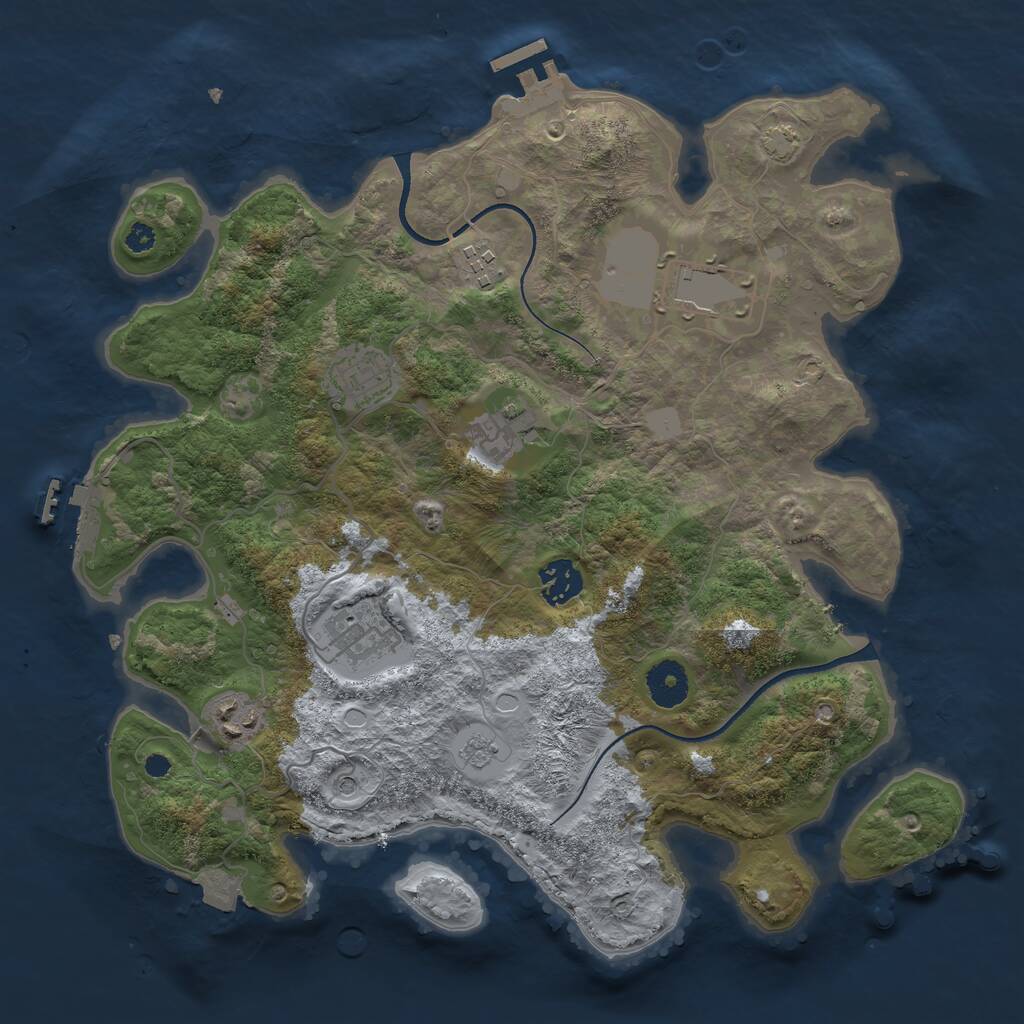 Rust Map: Procedural Map, Size: 3500, Seed: 26081321, 13 Monuments