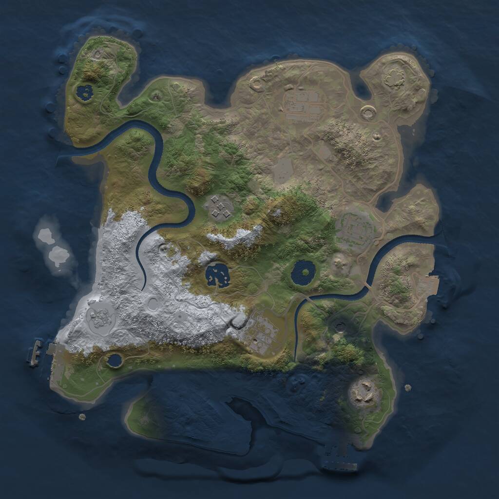 Rust Map: Procedural Map, Size: 3000, Seed: 1612319553, 12 Monuments
