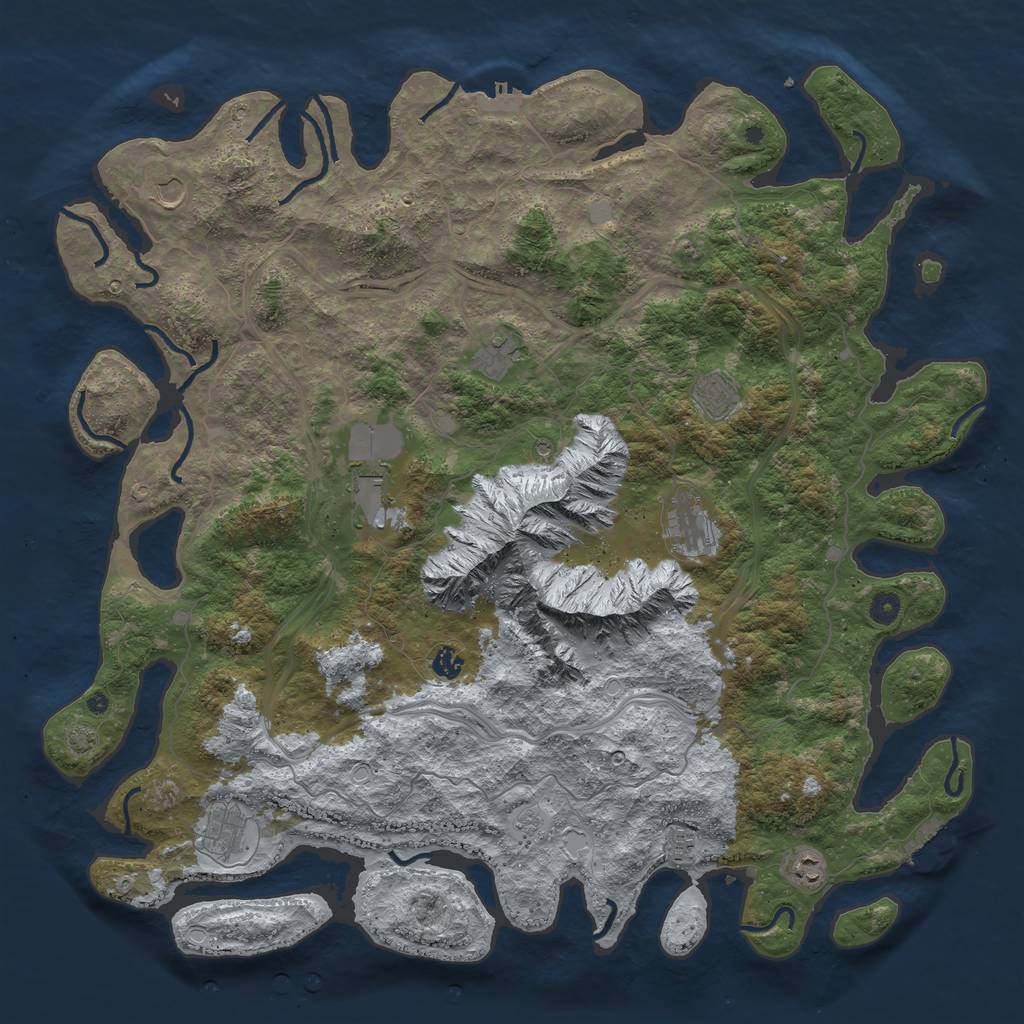 Rust Map: Procedural Map, Size: 5000, Seed: 11061982, 17 Monuments