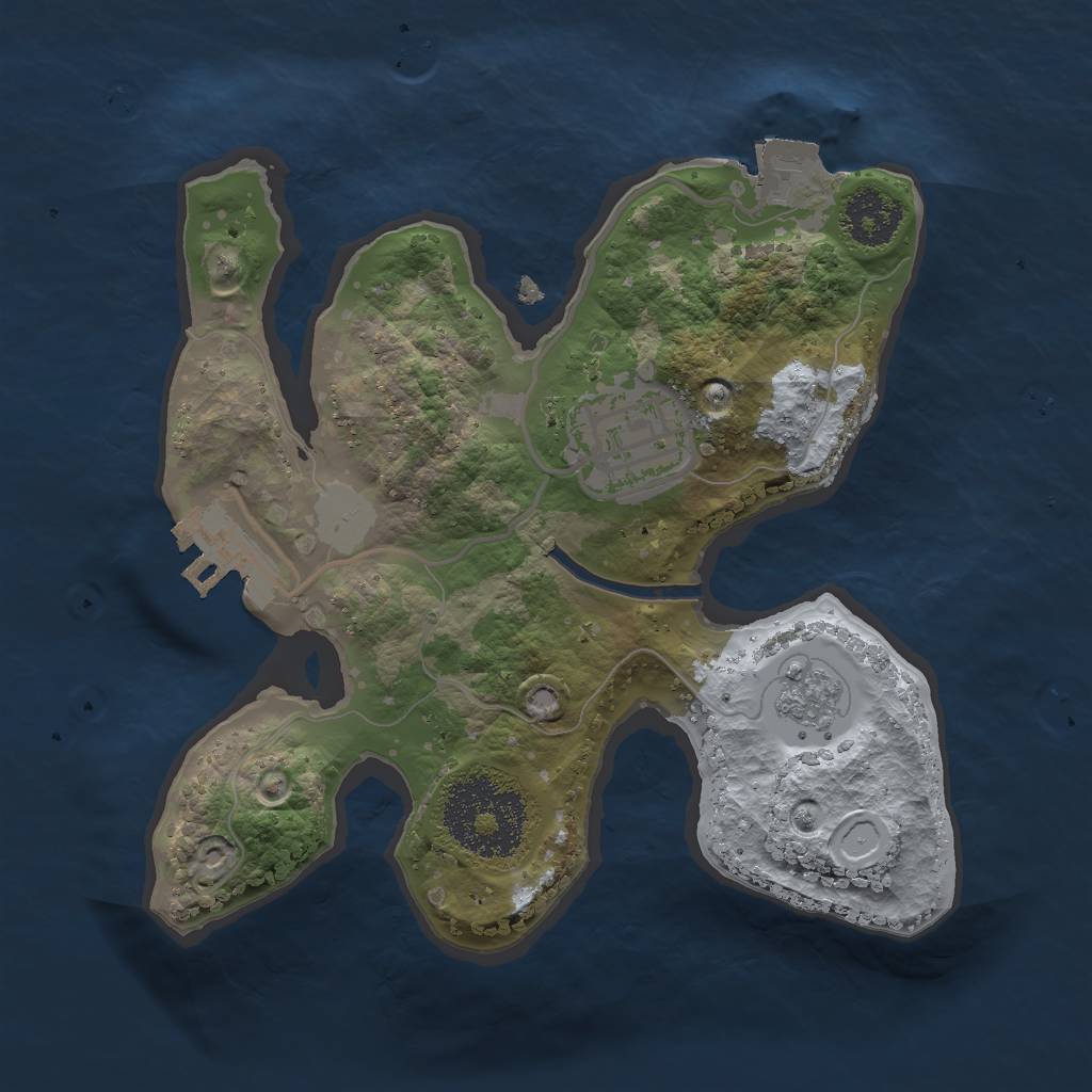 Rust Map: Procedural Map, Size: 2000, Seed: 1839008298, 6 Monuments