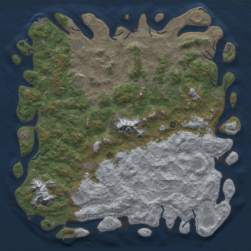 Rust Map: Procedural Map, Size: 6000, Seed: 1123581321, 19 Monuments