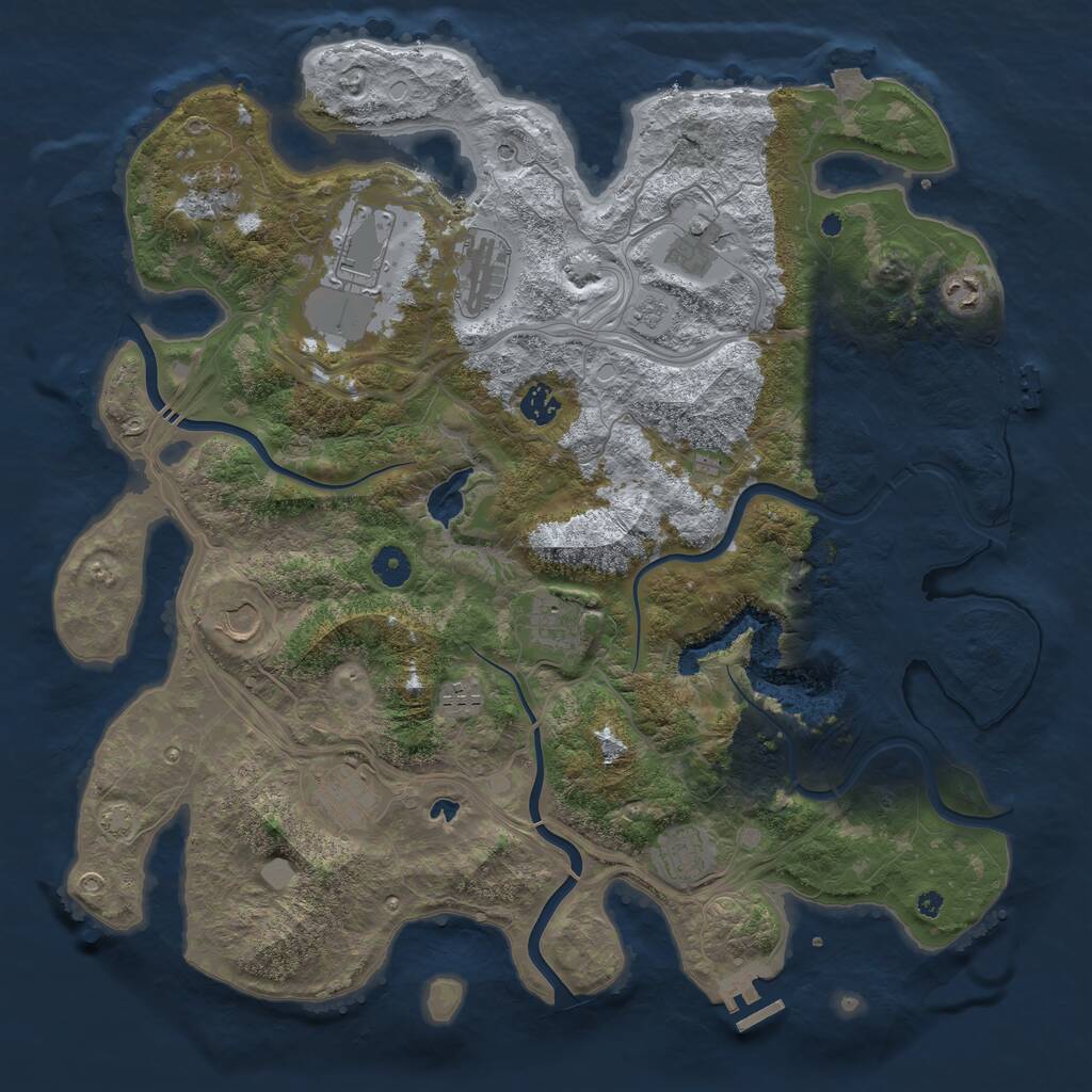 Rust Map: Procedural Map, Size: 4250, Seed: 1396735465, 17 Monuments