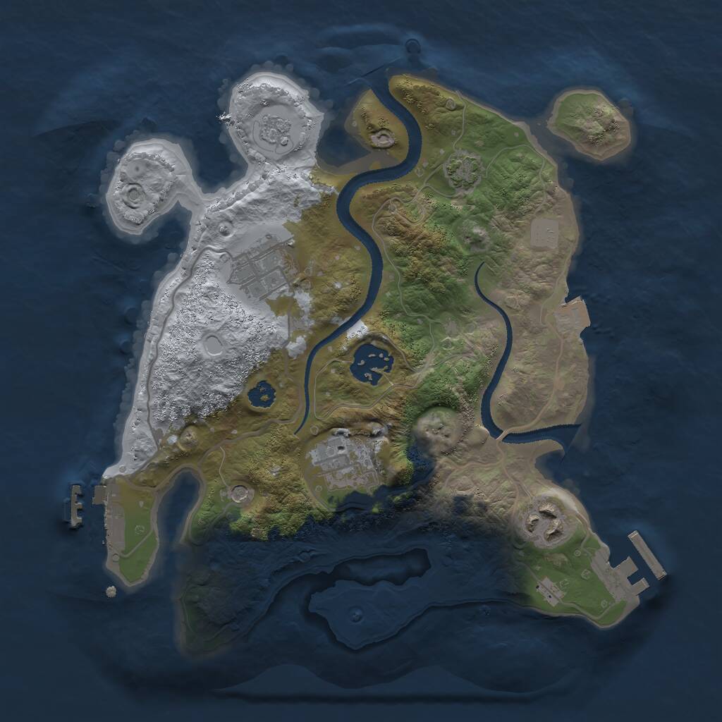 Rust Map: Procedural Map, Size: 2700, Seed: 346701249, 10 Monuments