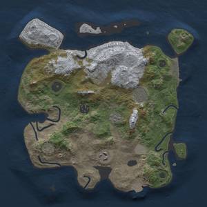 Thumbnail Rust Map: Procedural Map, Size: 3000, Seed: 2141532210, 11 Monuments