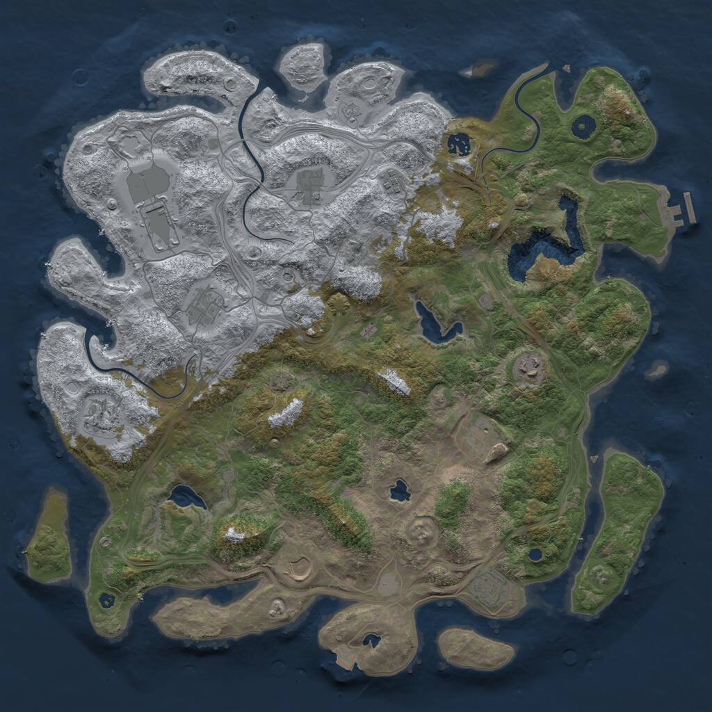 Rust Map: Procedural Map, Size: 4500, Seed: 1765205742, 15 Monuments
