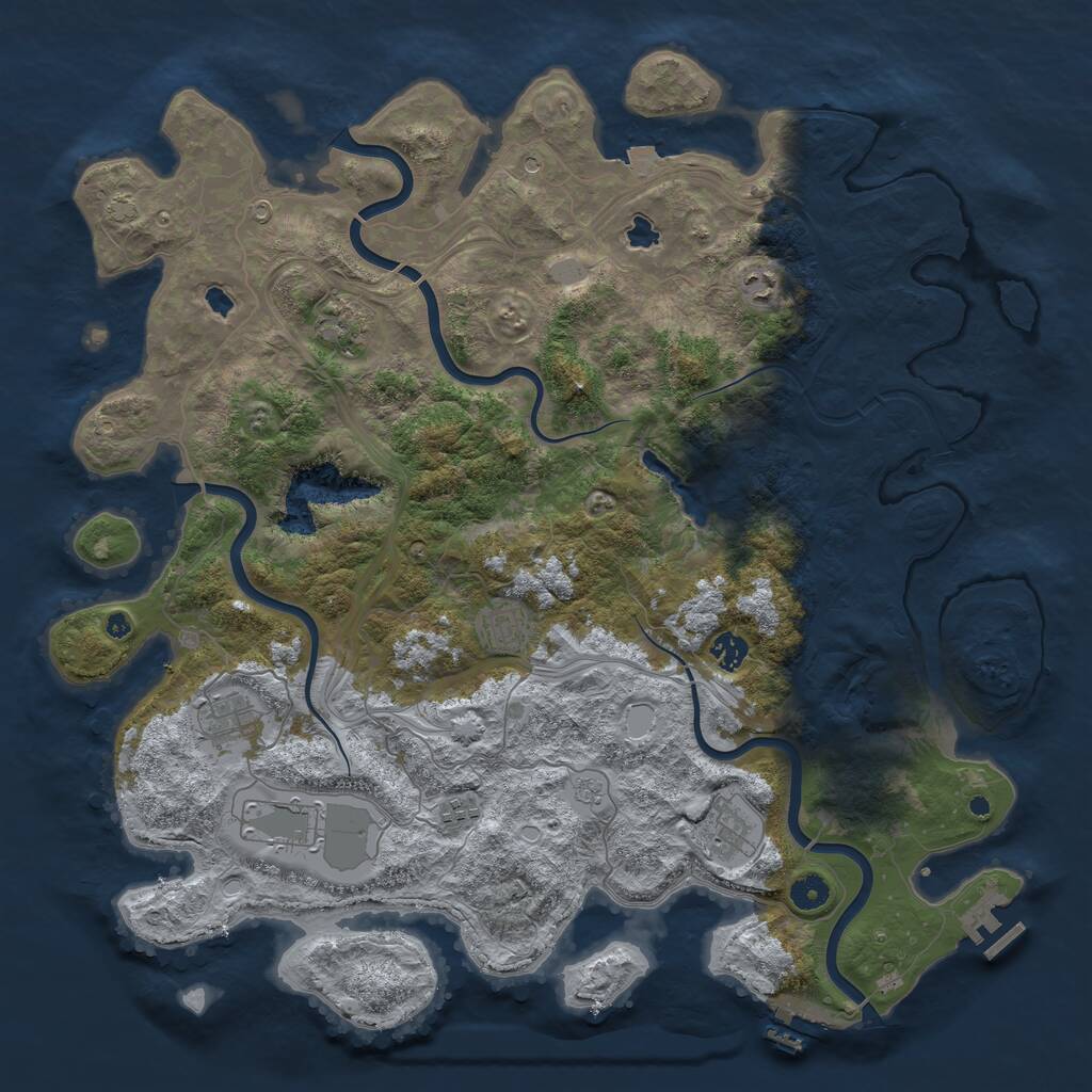 Rust Map: Procedural Map, Size: 4500, Seed: 929288, 14 Monuments