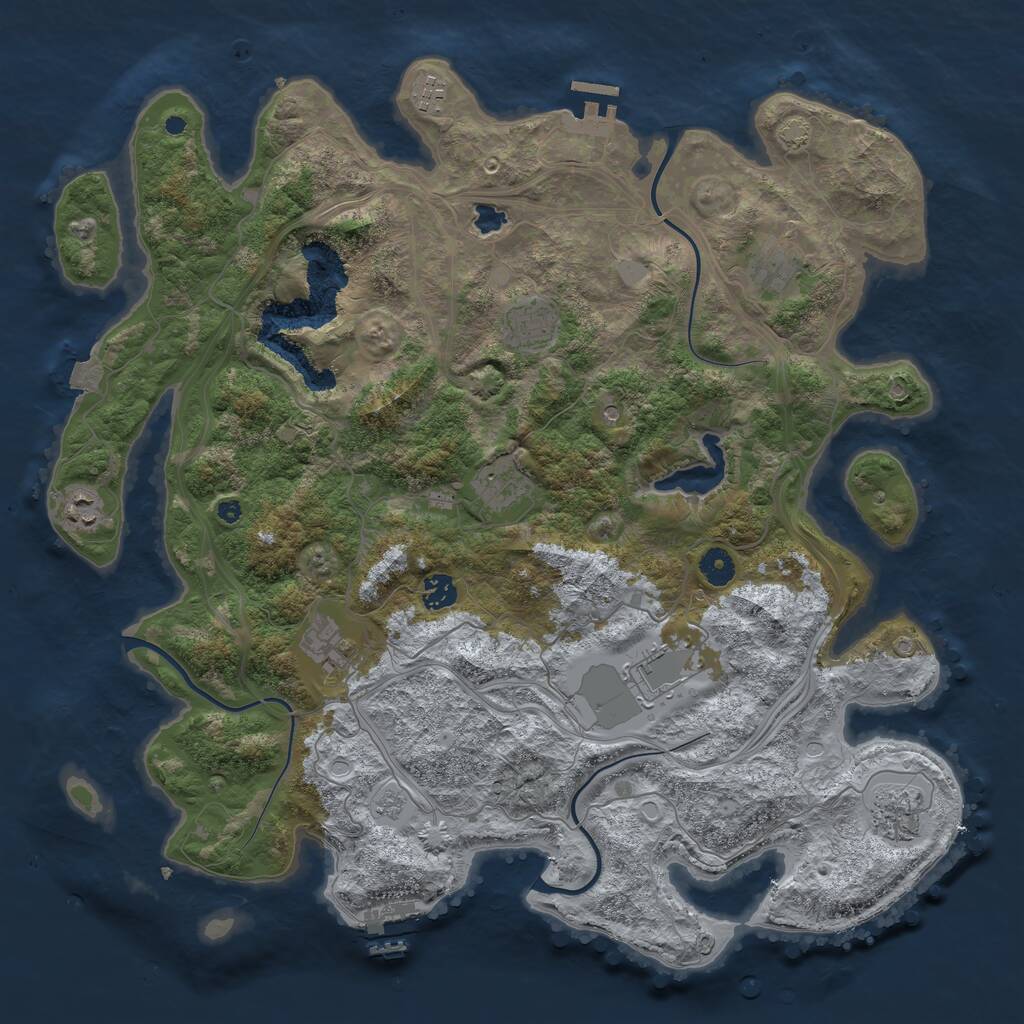 Rust Map: Procedural Map, Size: 4300, Seed: 1044, 15 Monuments