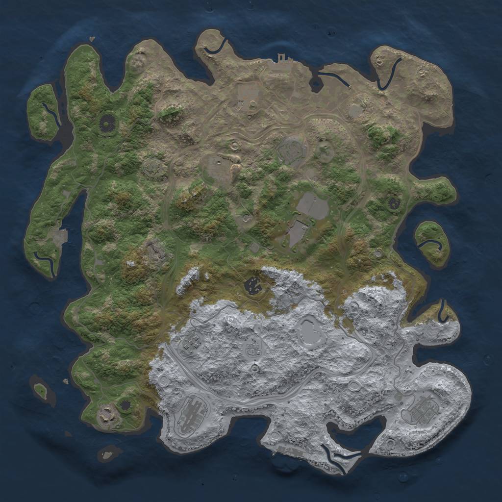 Rust Map: Procedural Map, Size: 4300, Seed: 1044, 17 Monuments