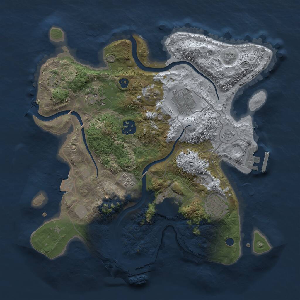 Rust Map: Procedural Map, Size: 3000, Seed: 1984998506, 12 Monuments