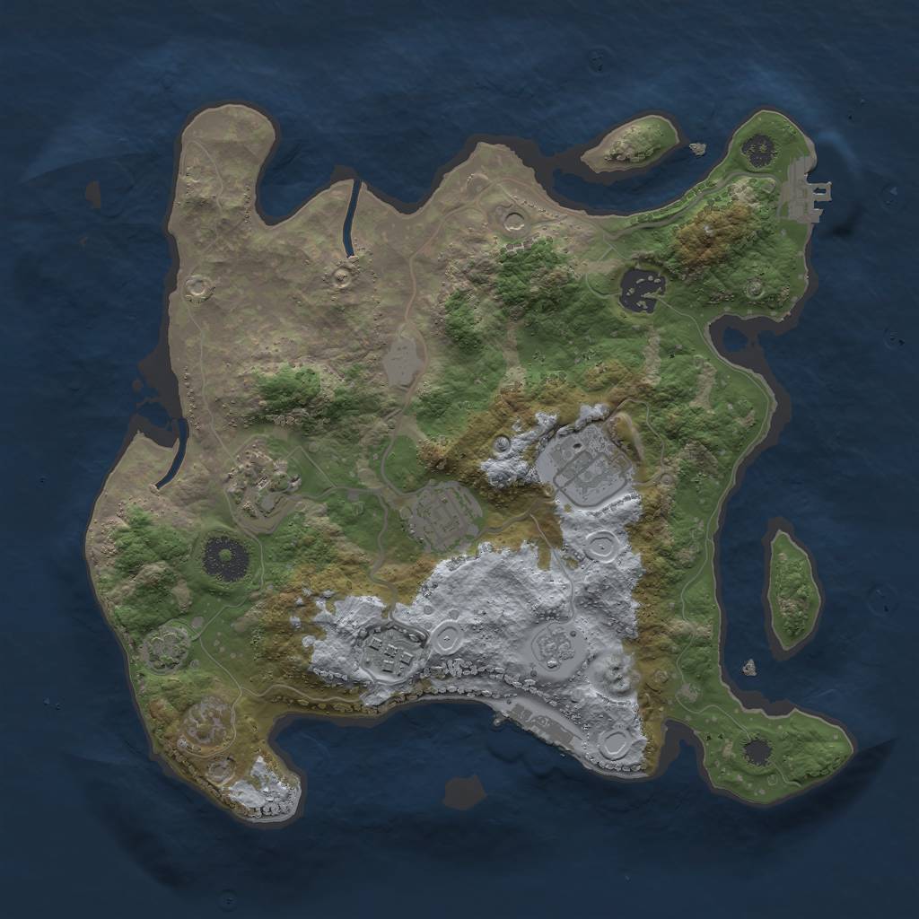 Rust Map: Procedural Map, Size: 3000, Seed: 535535353, 13 Monuments