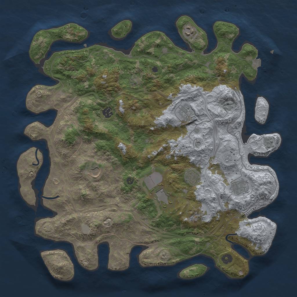 Rust Map: Procedural Map, Size: 4250, Seed: 826138986, 15 Monuments
