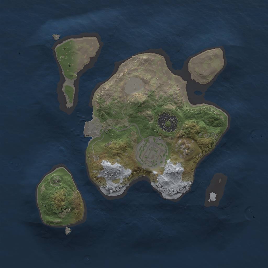 Rust Map: Procedural Map, Size: 2000, Seed: 1989, 4 Monuments