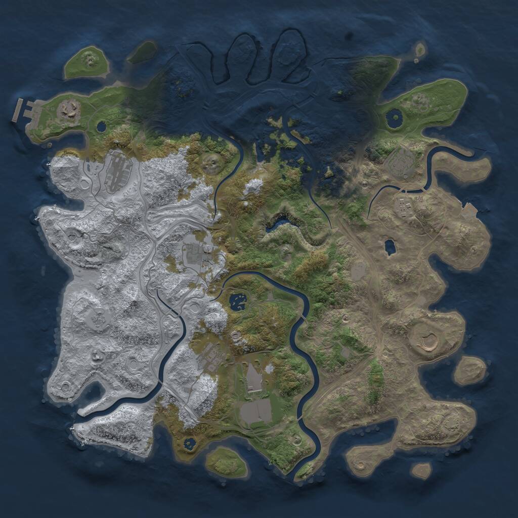 Rust Map: Procedural Map, Size: 4300, Seed: 342491211, 14 Monuments
