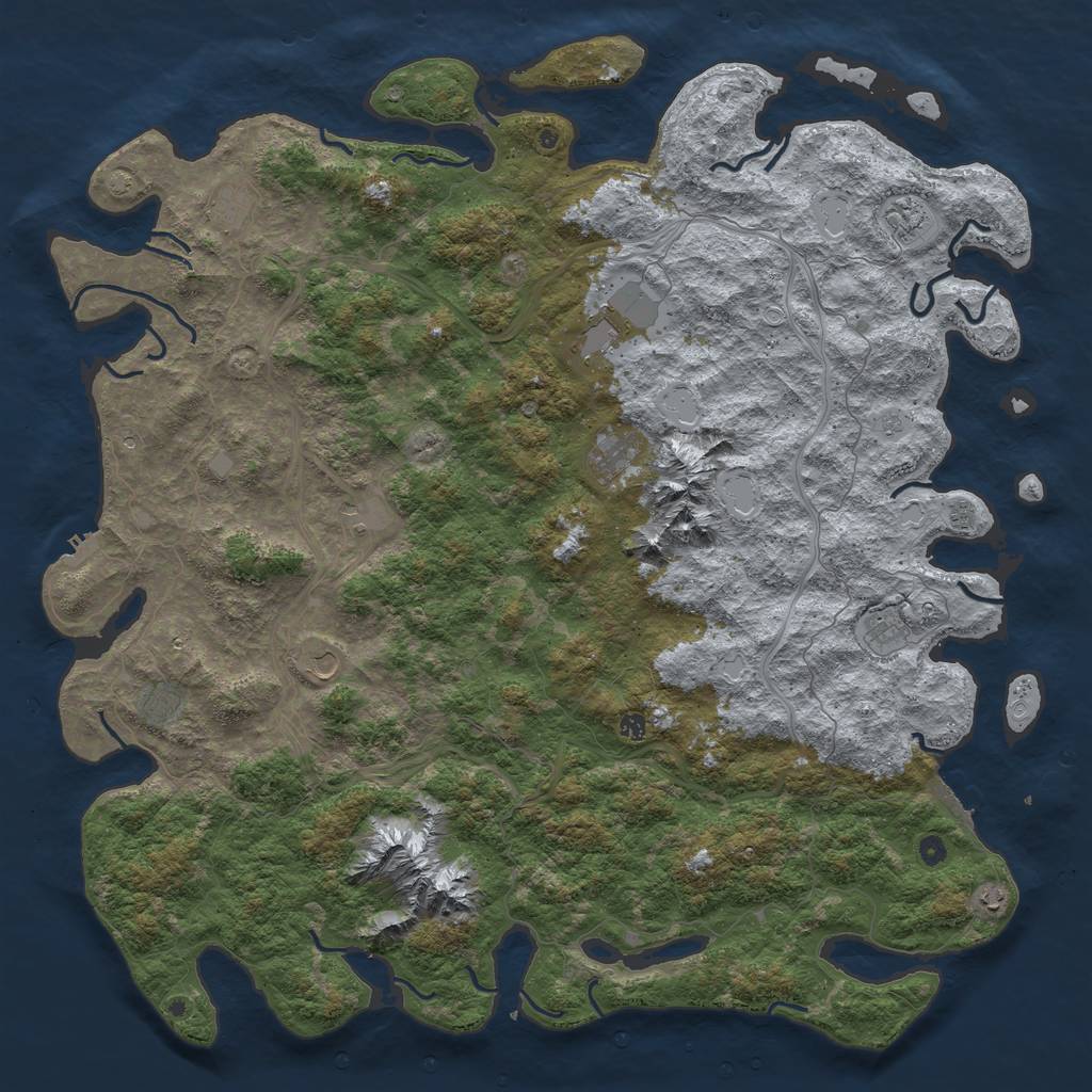Rust Map: Procedural Map, Size: 6000, Seed: 253893042, 19 Monuments