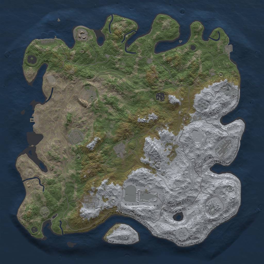 Rust Map: Procedural Map, Size: 4250, Seed: 2110152833, 18 Monuments
