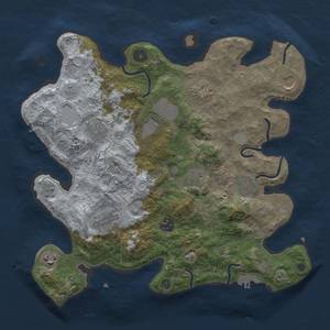 Thumbnail Rust Map: Procedural Map, Size: 3500, Seed: 1107749236, 17 Monuments