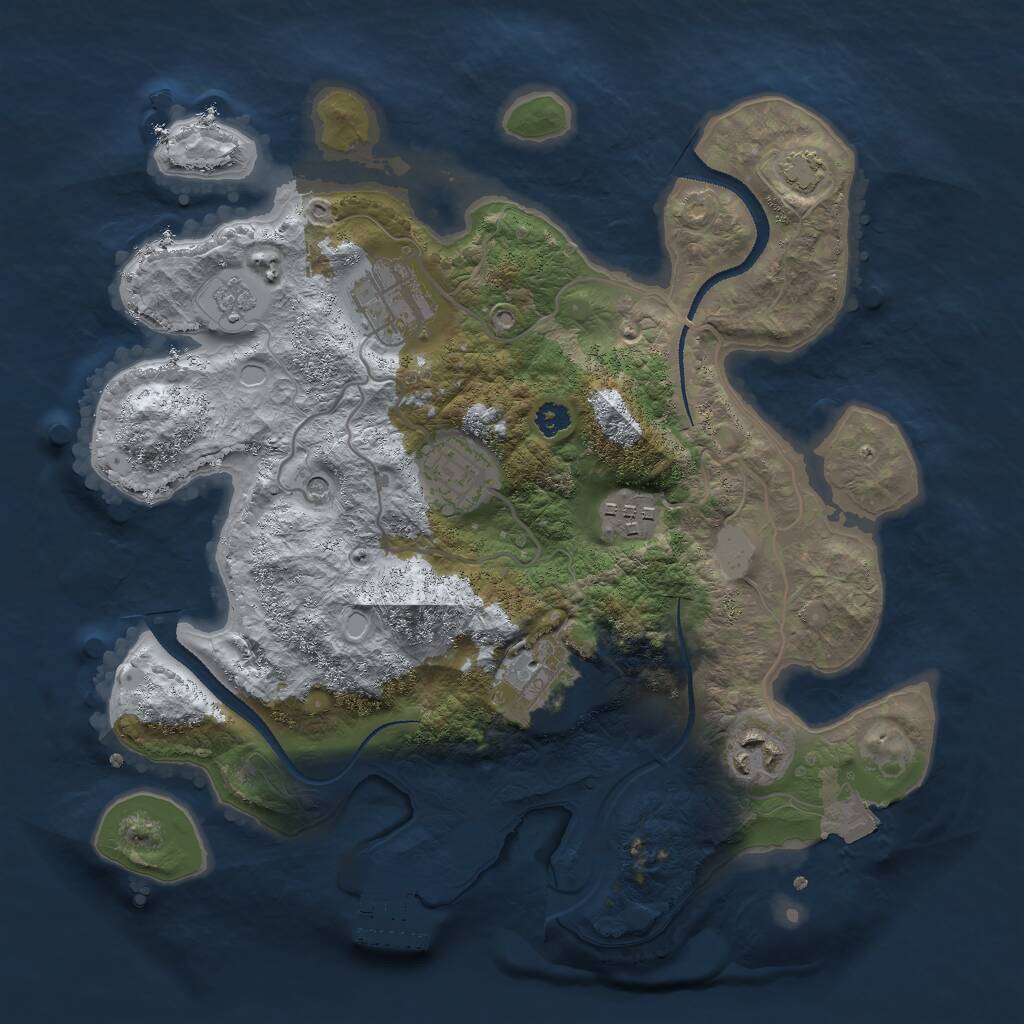 Rust Map: Procedural Map, Size: 3000, Seed: 27705219, 10 Monuments
