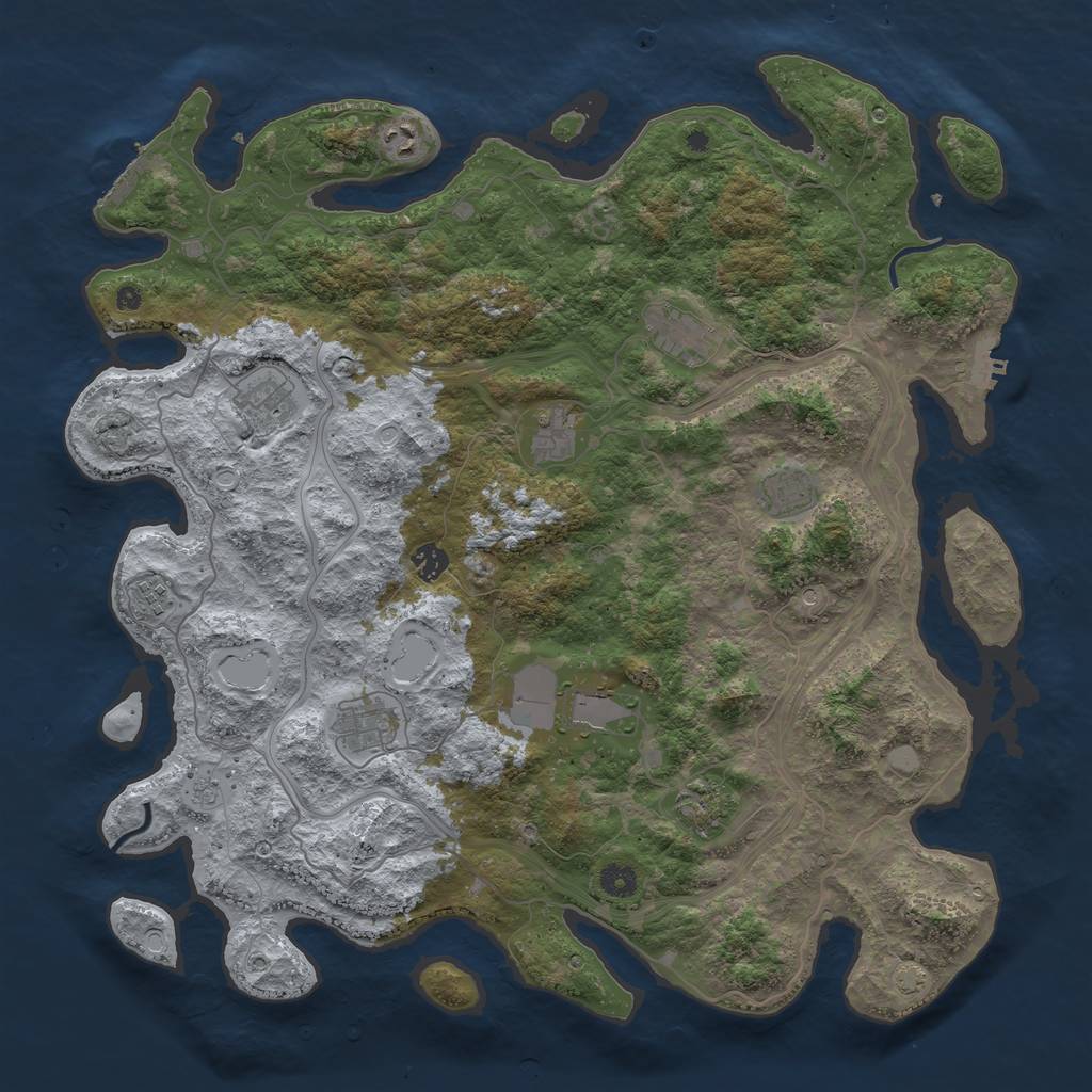 Rust Map: Procedural Map, Size: 4500, Seed: 656338565, 18 Monuments