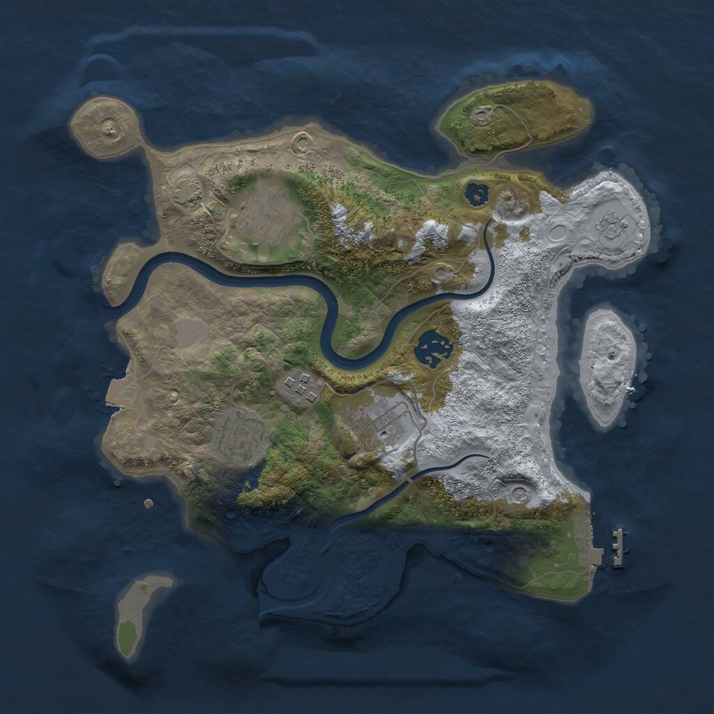Rust Map: Procedural Map, Size: 3000, Seed: 1647443686, 10 Monuments