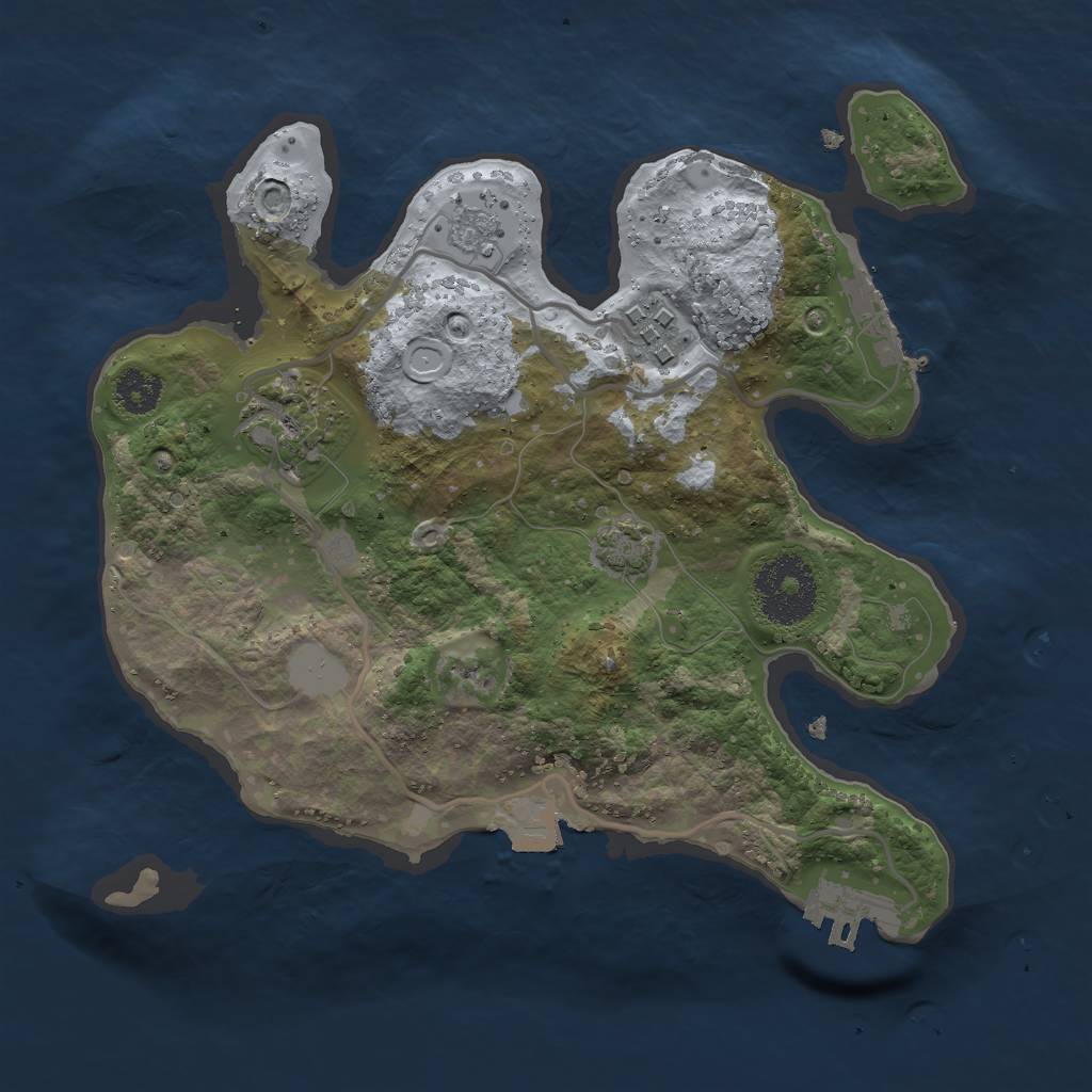 Rust Map: Procedural Map, Size: 2500, Seed: 437192123, 9 Monuments