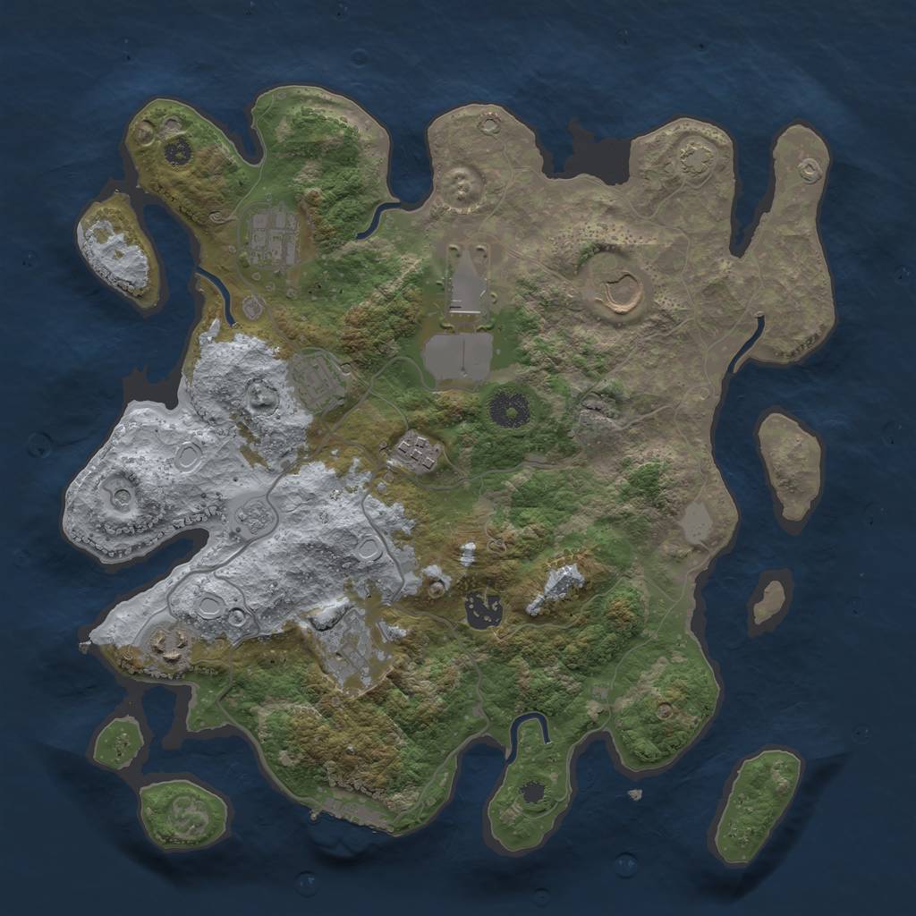 Rust Map: Procedural Map, Size: 3500, Seed: 1228796981, 15 Monuments