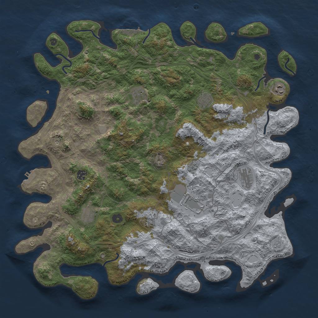 Rust Map: Procedural Map, Size: 4700, Seed: 652337832, 16 Monuments