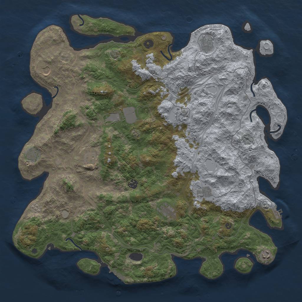 Rust Map: Procedural Map, Size: 4800, Seed: 3164258, 19 Monuments